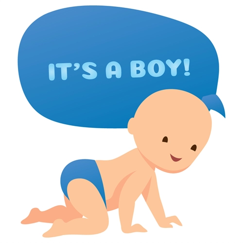 Baby Shower It’s a Boy Crawling Baby Sticker